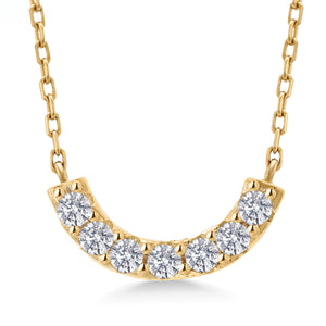White Lab Grown Diamond - April_Necklace in 925 Yellow Gold Plated Silver