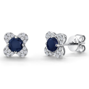 Sapphire - September_Earrings in 10K White Gold