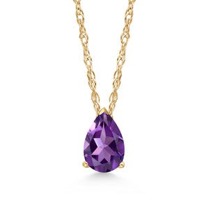 Amethyst - February_Pendant in 14K Yellow Gold