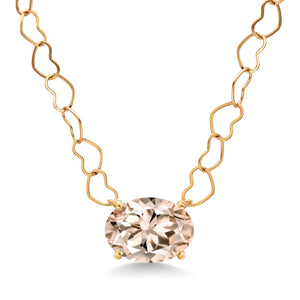 Morganite - October_Necklace in 14K Yellow Gold