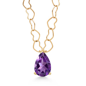 Amethyst - February_Necklace in 14K Yellow Gold