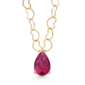 Created Ruby - July_Necklace in 14K Yellow Gold