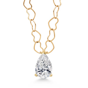White Lab Grown Diamond - April_Necklace in 14K Yellow Gold