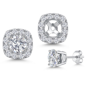 White Lab Grown Diamond - April_Earrings in 14K White Gold