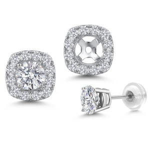 White Lab Grown Diamond - April_Earrings in 14K White Gold