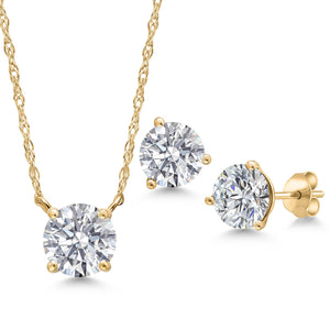 Pendant Earrings Set in 14K Yellow Gold