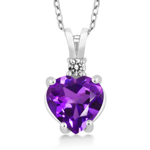 Purple and White_14K White Gold_Pendant in 14K White Gold