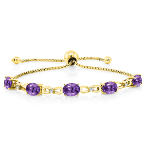Amethyst - February_Bracelet in 925 Yellow Gold Plated Silver