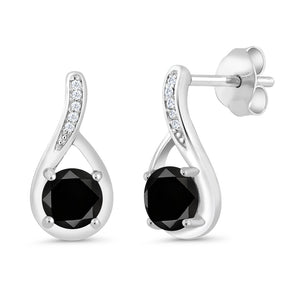 Black Diamond - April_Earrings in 925 Sterling Silver