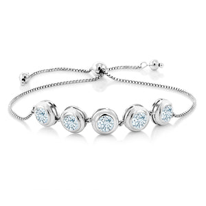 Aquamarine - March_Bracelet in 925 Sterling Silver