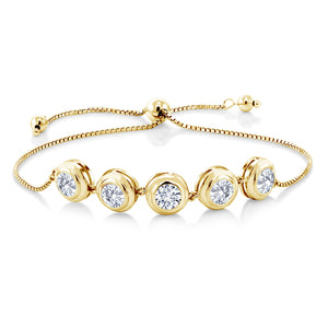 Moissanite - April_Bracelet in 925 Yellow Gold Plated Silver