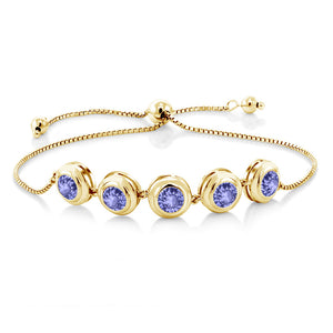 Tanzanite - December_Bracelet in 925 Yellow Gold Plated Silver