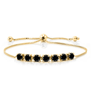 Black Diamond_Bracelet in 18K Yellow Gold Plated Silver