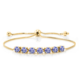 Tanzanite_Bracelet in 18K Yellow Gold Plated Silver