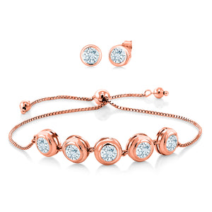 Aquamarine - March_Bracelet in 925 Rose Gold Plated Silver