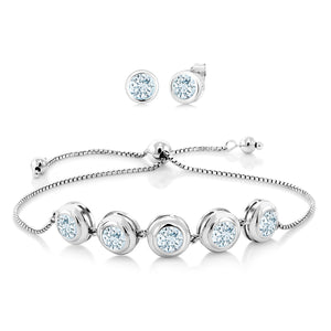 Aquamarine - March_Bracelet in 925 Sterling Silver