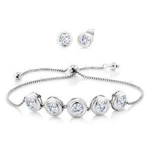 White Moissanite - April_Bracelet in 925 Sterling Silver