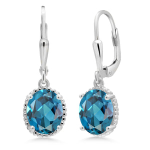London Blue Topaz - November_Earrings in 925 Sterling Silver