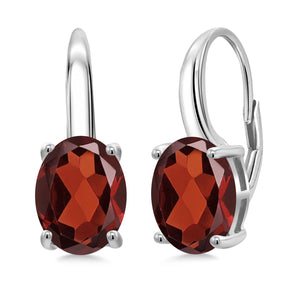 Garnet - January_Earrings in 925 Sterling Silver