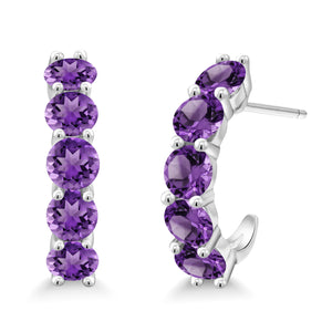 Amethyst - February_925 Sterling Silver_Earrings in 925 Sterling Silver
