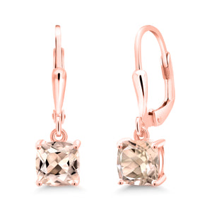 Morganite - October_Earrings in 925 Rose Gold Plated Silver