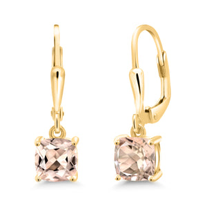 Morganite - October_Earrings in 925 Yellow Gold Plated Silver
