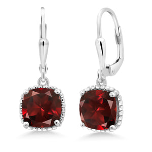 Garnet - January_Earrings in 925 Sterling Silver