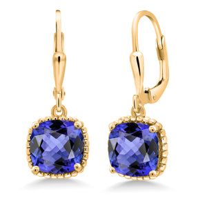 Tanzanite - December_Earrings in 925 Yellow Gold Plated Silver