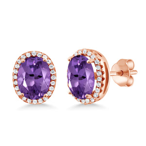 Amethyst_Earrings in 925 Rose Gold Plated Silver