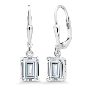 White Moissanite - April_Earrings in 925 Sterling Silver