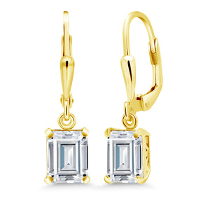 Moissanite - April_Earrings in 925 Yellow Gold Plated Silver