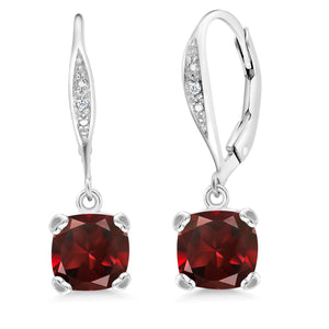 Garnet - January_925 Sterling Silver_Earrings in 925 Sterling Silver