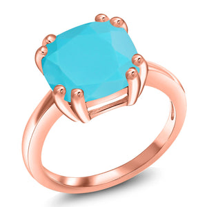 Purple_5_Ring in 925 Rose Gold Plated Silver