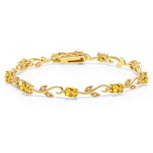 Citrine_Bracelet in 925 Yellow Gold Plated Silver
