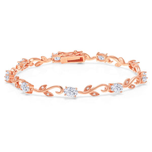 Moissanite_Bracelet in 925 Rose Gold Plated Silver