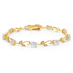 Moissanite_Bracelet in 925 Yellow Gold Plated Silver