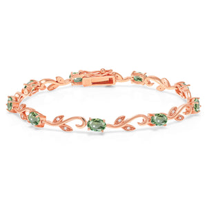 Green Sapphire - September_Bracelet in 925 Rose Gold Plated Silver