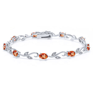 Orange Sapphire - September_Bracelet in 925 Sterling Silver