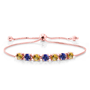 Yellow and Blue_925 Rose Gold Plated Silver_Bracelet in 925 Rose Gold Plated Silver
