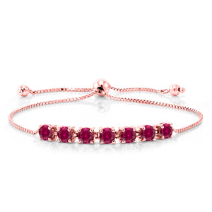 Created Ruby - July_Bracelet in 925 Rose Gold Plated Silver