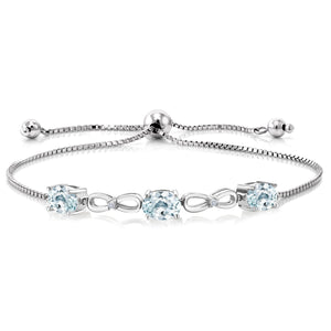 Aquamarine - March_Bracelet in 925 Sterling Silver