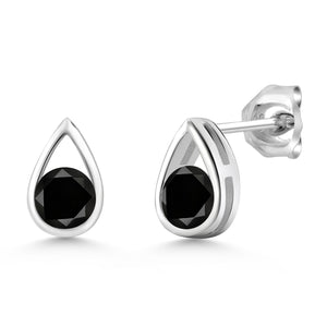 Black Diamond - April_Earrings in 925 Sterling Silver
