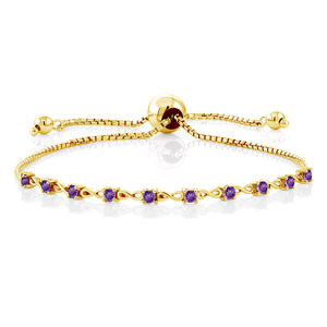 Amethyst_Bracelet in 925 Yellow Gold Plated Silver