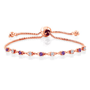Amethyst - February_Bracelet in 925 Rose Gold Plated Silver