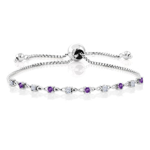 White Moissanite - April_Bracelet in 925 Sterling Silver