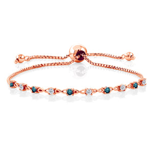 Blue Diamond - April_Bracelet in 925 Rose Gold Plated Silver