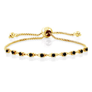 Black Diamond_Bracelet in 925 Yellow Gold Plated Silver