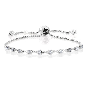 White Lab Grown Diamond - April_Bracelet in 925 Sterling Silver