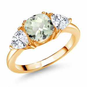 Prasiolite_5_Ring in 925 Yellow Gold Plated Silver