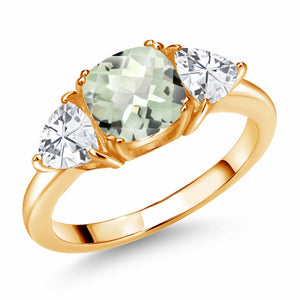 Prasiolite_5_Ring in 925 Yellow Gold Plated Silver